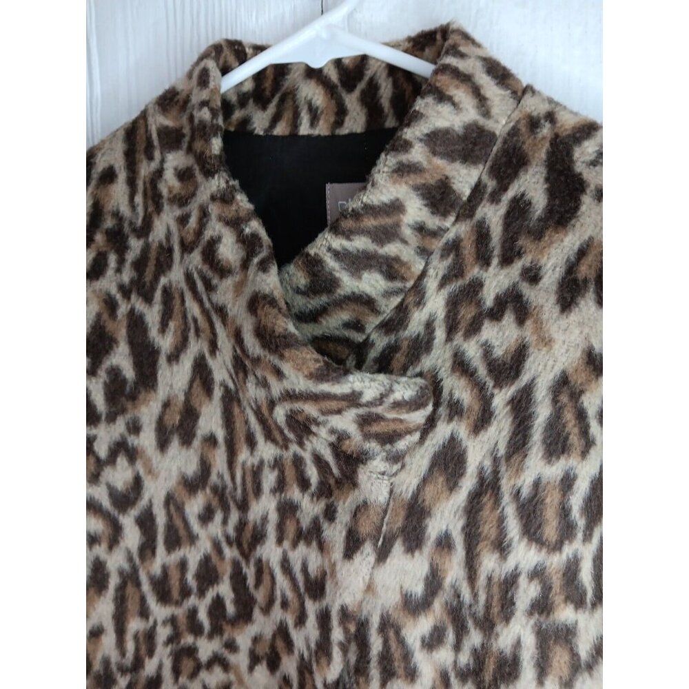 NWT Chicos Sz 1 Fierce Faux Fur Ekimma Jacket Leopard Brown Tan Rocky Mt Taupe - Picture 3 of 10